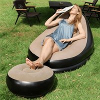 Tragbares Aufblasbares Faulenzersofa mit Fußhocker, Bestseller Outdoor-Camping-Liege, Wasserdichte Verschleißfeste Luftmatratze für Na