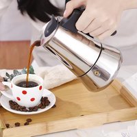 Electric Heating Coffee Pot Stainless Steel Italian Espresso Coffee Maker 100ml 200ml 300ml 450ml 600ml Induction Moka Pot