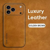 Luxury Sheepskin Leather Phone Case For iPhone 17 16 15 14 13 12 Pro Max 16 Plus 17Pro Air Shockproof Matte Soft Bumper Cover