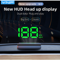 YNF W2 GPS HUD Head Up Display, Universal Car Speedometer KM/H, Type-C USB Plug & Play Smart Display