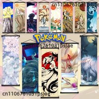Pokemon Ninetales Hanging Scroll Posters Elegant Japanese Style Anime Wall Decor Perfect Gift for Pokémon Fans