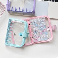 A7 PU leather-bound Colored PVC DIY Binder Photocards Collect Book Diary Planner Album Stationery