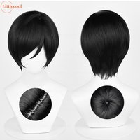 High Quality Anime Ada Wong Cosplay Wig 32cm Short Black Scalp Heat Resistant Synthetic Hair Woman Party Game Movie Wigs +WigCap