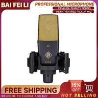 BAIFEILI C414 Microphone à condensateur professionnel XLR avec micro cardioïde à diaphragme de 25mm pour le Streaming, la Podcasting, l'enregistrement, ASMR