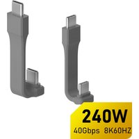 Short USB4 Cable 240W Fast Charging U-Shaped USB C Cable 40Gbps 8K Video for iPhone 16 15, iPad, SSD, Thunderbolt 4/3 Hub