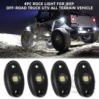 4Pods 9 LED Rock Lights Kit Car Atmosphere Lamp for Offroad Truck SUV 4x4 ATV Jeep Neon Underbody Underglow Trail Rig Light