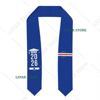 Class Of 2026 Cape Verde Flag Graduation Stole Sash Scarf For International Students Proud 183CM Long