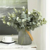 20 or 30pcs Eucalyptus Leaf Stems Green Artificial Plants For Living Room Decoration Bride Wedding Vases Flowers Bouquet Decor