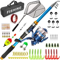 2.1-3.6M Telescopic Glass Fiber Fishing Rod Set With Reel & Accessories - Compact Travel Spinning Rod For Freshwater & Saltwater