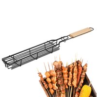Portable BBQ Grilling Basket Stainless Steel Nonstick Barbecue Grill Basket Tools Grill Mesh for Meat Hamburger Barbecue Tools