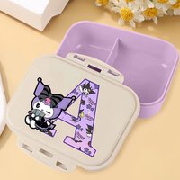 Sanrio Kuromi Large Capacity Lunch Box for Boys Girls Cartoon Letter Printed Bento Box Students Fashion Food Storage Container