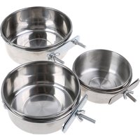 Pet Hanging Bowl Stainless Steel Dog &Cat Feeding Food Bird Water Dish Cage Bowl