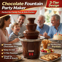 3-Tier Electric Chocolate Fountain Home Party Fondue Machine Stainless Steel Mini Chocolate Melting Tower Waterfall Maker Gift