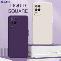 Square Liquid Silicone Case for Realme 8 8s Q3 Q3i V13 Narzo 30 5G Camera Protective 360 Shockproof Phone Cover Realme8 Narzo30