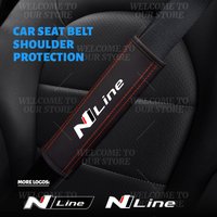 2pcs Car Interior N Line Emblem Seat Belt Cover Safety Belt Shoulder Protector Mats For Hyundai Elantra Santa Fe Sonata Tucson