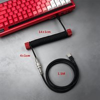 Gaming Keyboard Cable Detachable Aviator Coiled Type-C to USB Cable for Mechanical Keyboard High-Speed Stable Connection | White