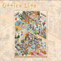 4PCS Creative Miniature Shrink World Office Life Landscape Decompression PET Transparent Material Stickers