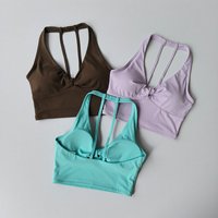 Sports Bra Vest Women's Breathable Quick-Drying Push-Up Shockproof Yoga Bra Pilates Fitness Training Running Back Beauty Tops