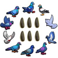 Cartoon Bird Sunflower Seed Shoe Charms Colorful PVC Clog Buckle Decorations DIY Craft Supplies Party Favors Kids Birthday Gift