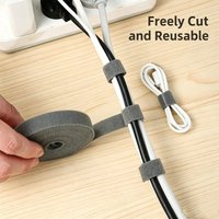 10M Reusable Hook & Loop Cable Ties Adjustable Wire Organizer for Desk PC USB Cable Management