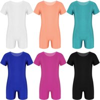 Justaucorps de ballet à manches courtes pour enfants, costume de batterie pour filles, vêtements de danse Unitard, combinaison de danse AqLeotard
