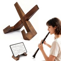 Desktop Reading Wooden Bookstand Collapsible Sheet Music Score Stand Holder with Music Clip Musical Instrument Accessories