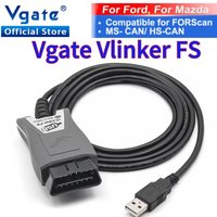 Vgate Vlinker FS ELM327 USB MS/HS CAN For Mazda For Ford OBD2 Car Diagnostic Tools FORScan OBD2 Automotive Scanner Interface