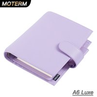 Moterm A6 Size Luxe Rings Planner with 30 MM Rings Binder Genuine Pebbled Grain Leather Notebook Diary Agenda Organizer Journal