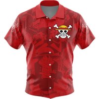 One Piece Button Up Hawaiian Shirt Fashion Trend Breathable Loose Versatile Casual Sports Summer Men Shirt