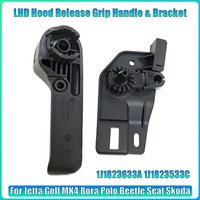 For Jetta Golf MK4 Bora Polo Beetle Seat Skoda 2PCS Black LHD Hood Release Grip Handle & Bracket 1J1823633A 1J1823533C