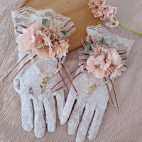 Original Wedding Boutique Handwear Lolita Lace Flower Lace Gloves Tea Party Photo Lolita Accessories Women Sweet Gloves