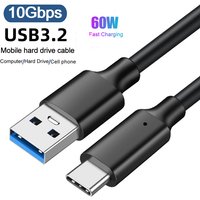 USB3.2 10Gbps Type C Cable USB A to Type-C 3.2 Data Transfer USB C SSD Hard Disk Cable PD 60W 3A Quick Charge 3.0 Charge Cable