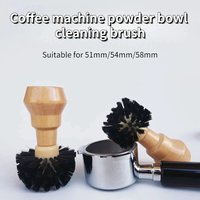 Portafilter Cleaning Brush Barista Espresso Coffee Tamper Cleaning Brush 51mm 54mm 58mm Tool with Wooden Handle Barista