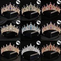 Bridal Tiara Vintage Leaf Rhinestone Queen Crown 10Pcs Bobby Pins Elegant Sparkling Headpiece Wedding Birthday Pageant Parties