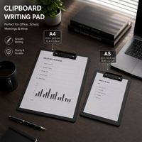 Black Clipboard Writing Pad, A4/A5 Sizes Available, Durable Clipboard with Metal Clip for Office, School, Meetings, Nursing