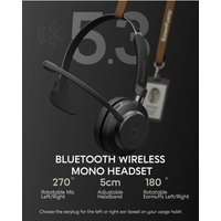 Rownfusny Call Center Wireless Headset with Mic Bluetooth 5.3 Computer Headphones USB Headsets Noise Reduction Microphone R03