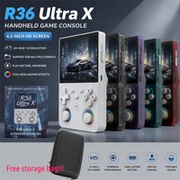 Nouvelle console de jeux vidéo rétro R36 Ultra X, écran IPS de 4,5 pouces, système Linux, 128 Go préinstallés, lecteur portable de jeux, Li