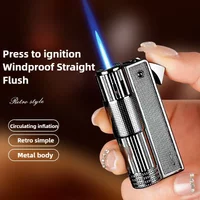 Vintage Torch Butane Inflatable Lighter, Retro Metal Windproof Lighter, Loop Inflatable Practical Ignition Tool
