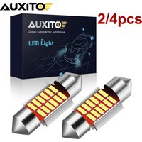 2/4Pcs AUXITO C10W C5S LED Canbus Festoon 31mm 36mm LED Bulb12V Car Interior Dome Reading Lights License Plate Lamp 6000K White