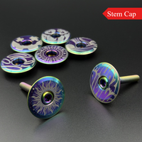 1pc Bicycle Titanium Alloy Stem Cap, Headset Top Cover, With Titanium Alloy Bolt, Suitable for 28.6mm Front Fork, Colorful