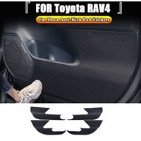 4PCS Carbon Fiber Texture Door Anti-dirty Anti-kick Pad Cover Sticker For Toyota RAV4 2014-2021 2022 2023 2024 Accessories
