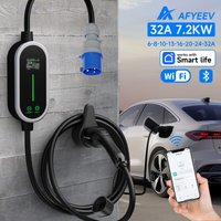 JNTAFEV 7KW 32A Einphasiges Tragbares Typ2 EV-Ladegerät EVSE Wallbox CEE-Stecker WLAN Bluetooth APP-Steuerung Ladekabel