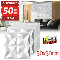 12 sztuk paneli ściennych 3D z PVC o wymiarach 50×50 cm, wodoodporne samoprzylepne naklejki ścienne o fakturze diamentowej, łatwa w montażu dekoracyjna tapeta DIY do salonu, sypialni, hotelu, tła TV,