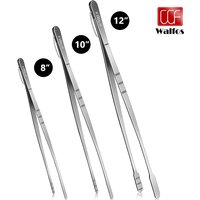 Walfos-Pinces de cuisine en acier inoxydable, 3 pièces, pour rôtir les desserts, pour la cuisine moléculaire, les spaghettis, le barbecue