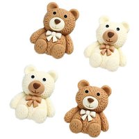 10 Pcs Cartoon Coffee Bear Resin Bears For Phone Decoration Scrapbooking Craft DIY Jewelry Accessories Small Ornaments