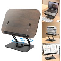 Multifunctional 360° Swivel Foldable Textbook Stand Adjustable Aluminum Alloy Reading Stand With Spring Clip For Laptops, Tablet