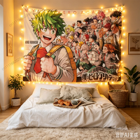 Unique Anime Wall Tapestries My Hero Cool Hippie Tapestry Aesthetic Headboard Aesthetic Room Decoration Background Cloth Flags