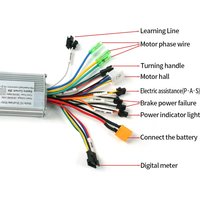 24/36/48V 25A 350/500W Brushless Motor Controller for Electric Bicycle E-Bike Scooter Lithium Battery, 60°/120°