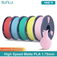 SUNLU 5KG High Speed Matte PLA Filament 1.75mm 1kg Spool (2.2lbs) High Speed Printing Filament Fit Most FDM Printer