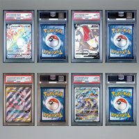 DIY PTCG Anime English Version 10Points Rare Rating Card Charizard VMAX Mewtwo Mew Anime Game Collecting Cards Gift